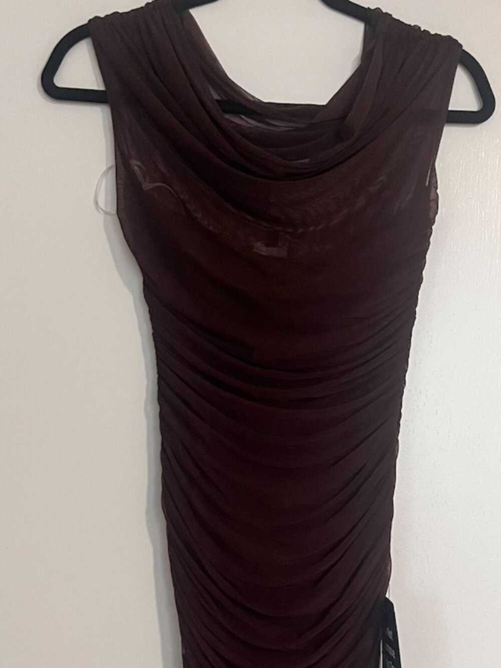 Brown Mesh Midi Dress (Lulus) size S - Picture 4 of 4